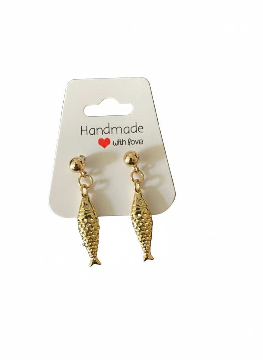 (New) Gold plated fish earrings
