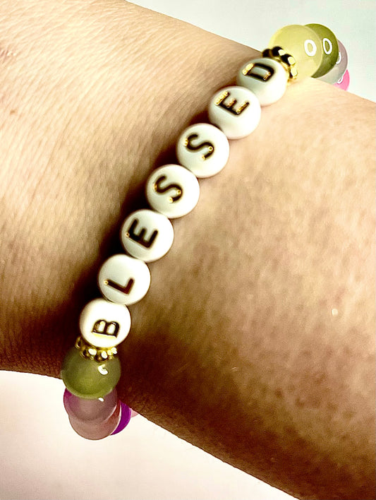 Blessed glass bead bracelet