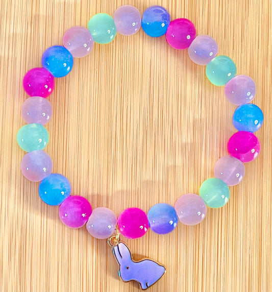 Charmed glass beaded bracelet