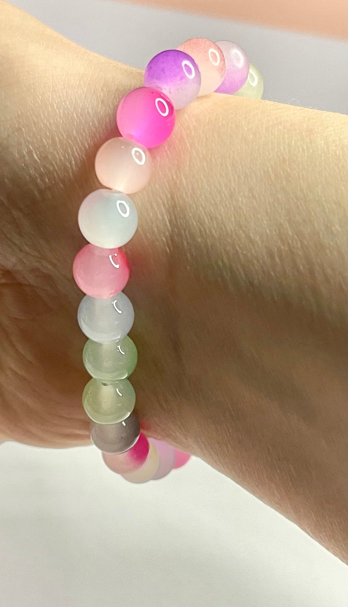 Blessed glass bead bracelet