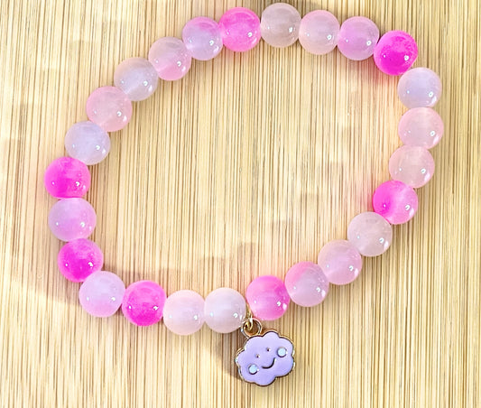 Charmed glass beaded bracelet