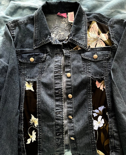 Custom floral Jean jacket