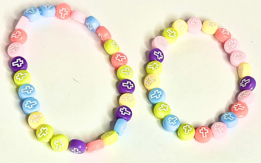 Colorful cross beaded bracelet
