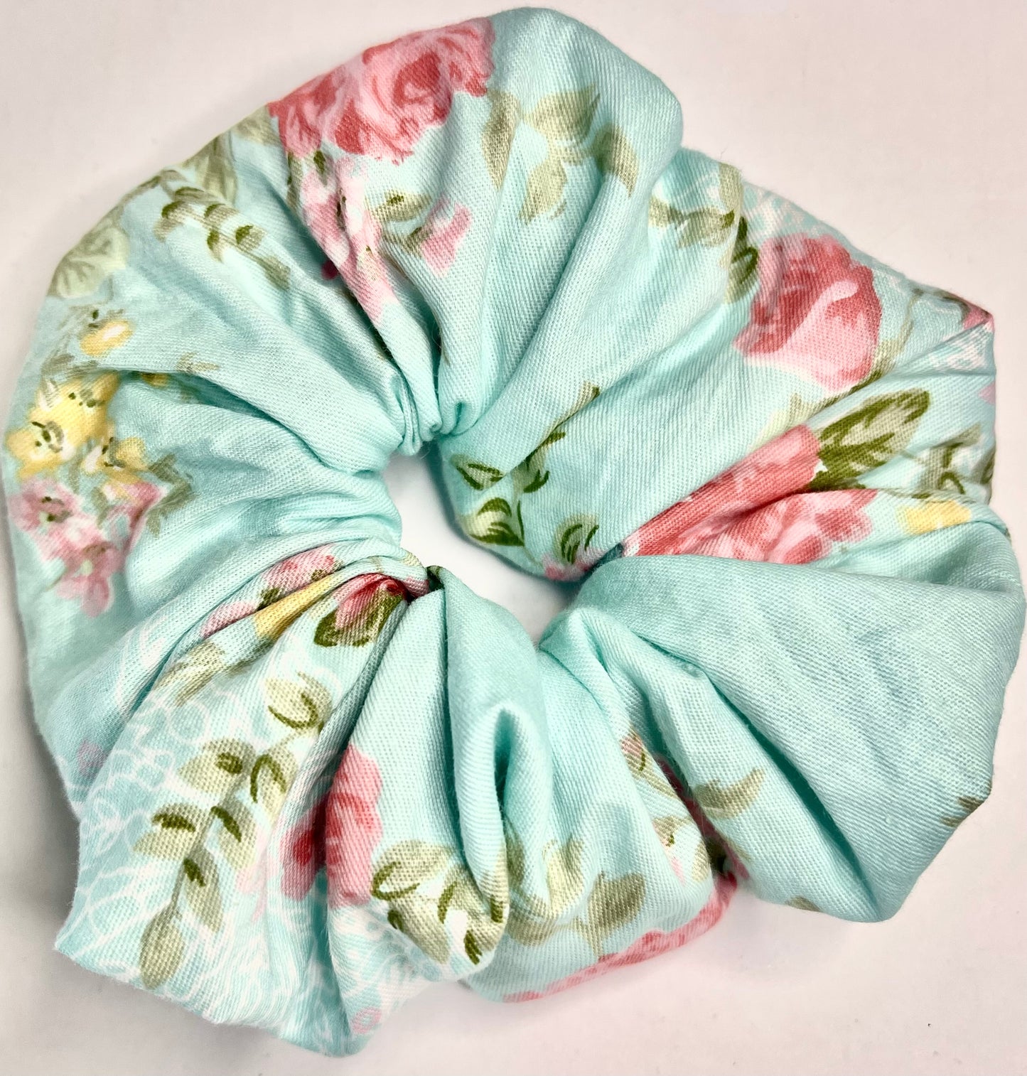 Pink Flower Scrunchie